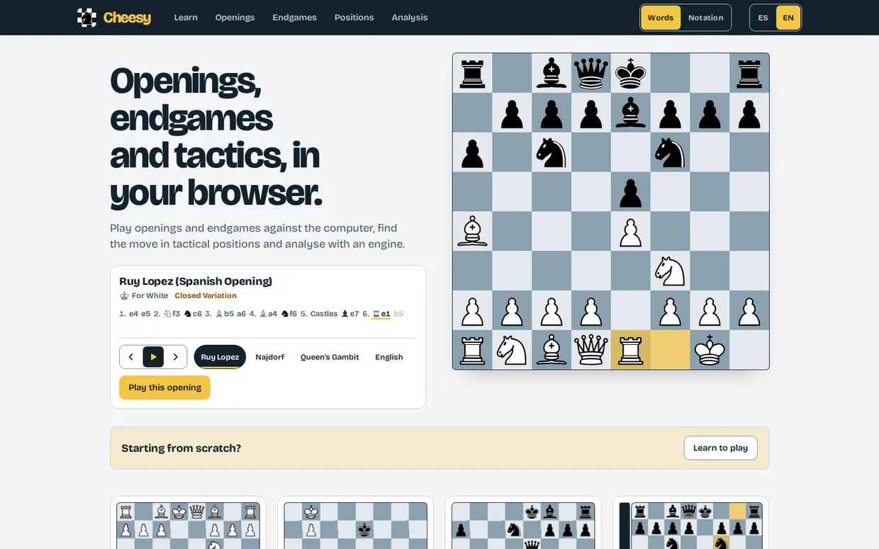 Main screen of Cheesy