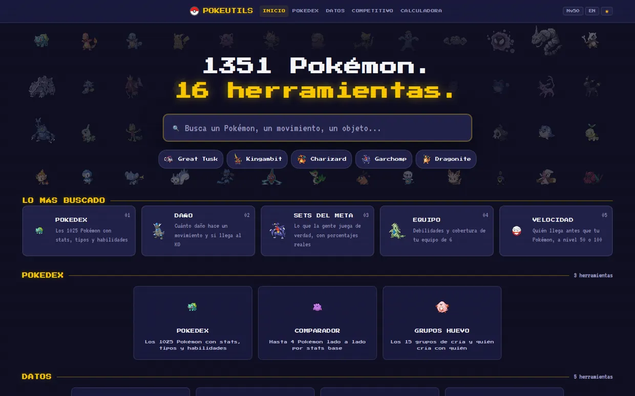 Pantalla principal de PokeUtils