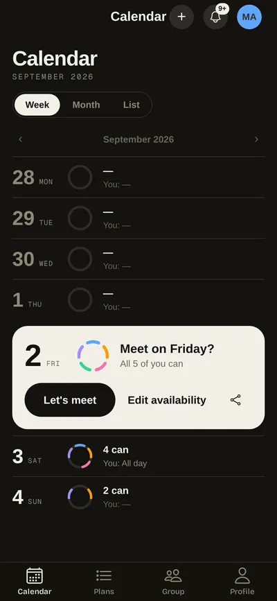 Quedamos installed on a phone