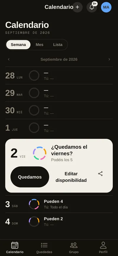 Quedamos instalada en el móvil